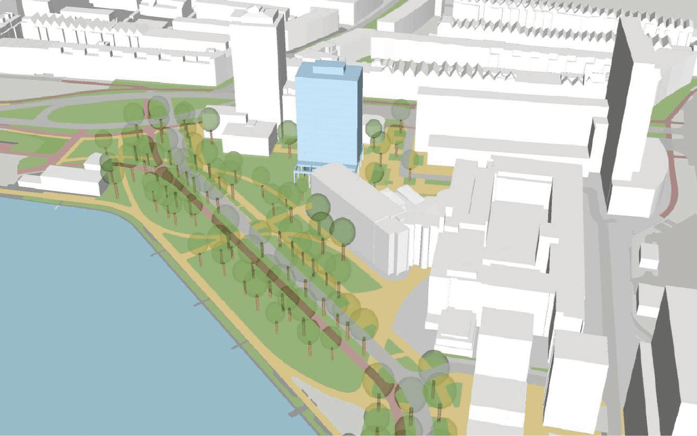 3D-afbeelding van de nieuwe situatie na de bouw van CoolHaven Campus