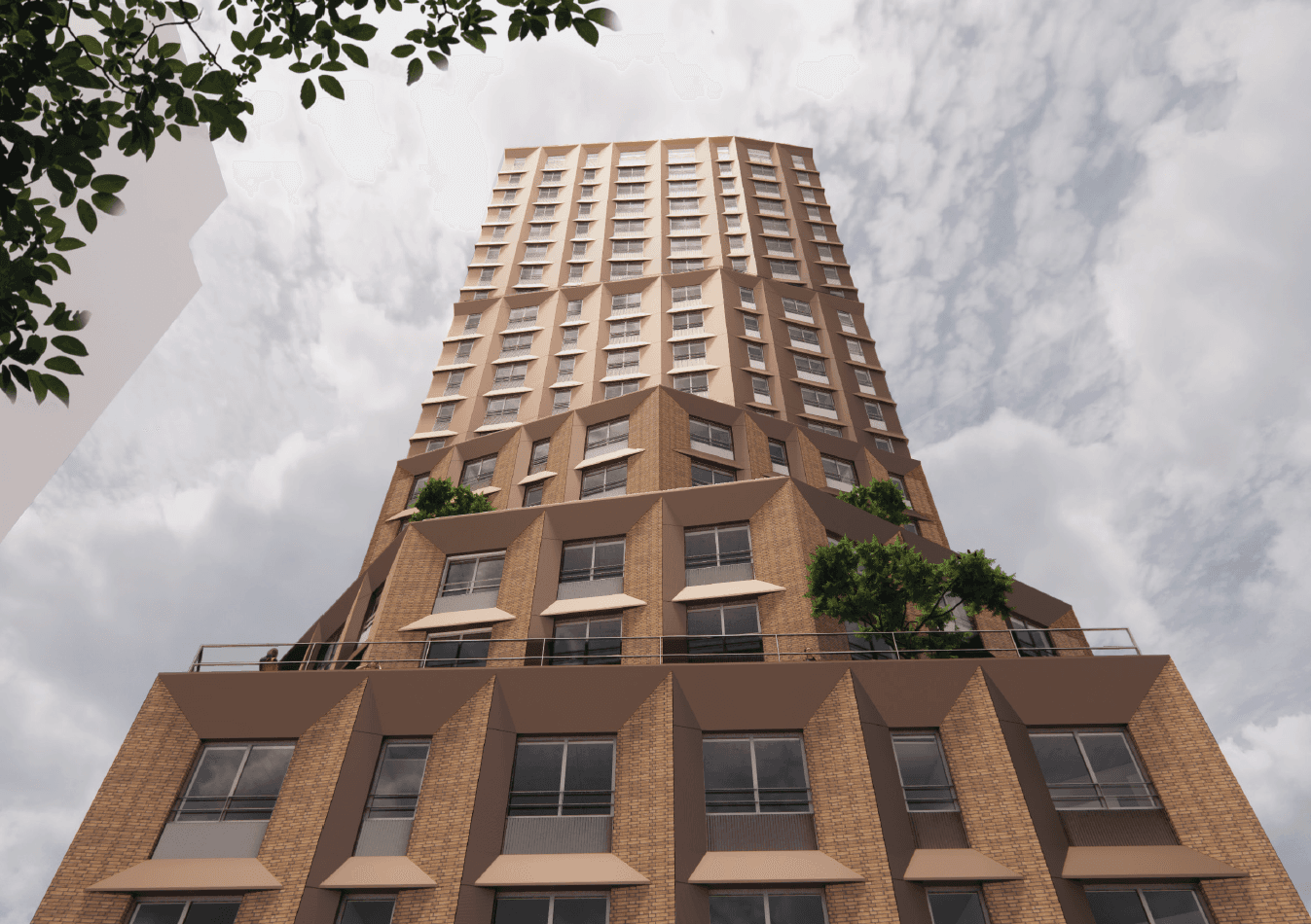 Vooraanzicht complex De Hoge Wiek