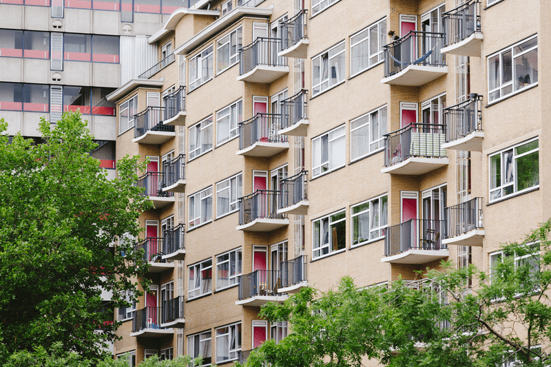Foto van de woningen op de Schiedamse Vest